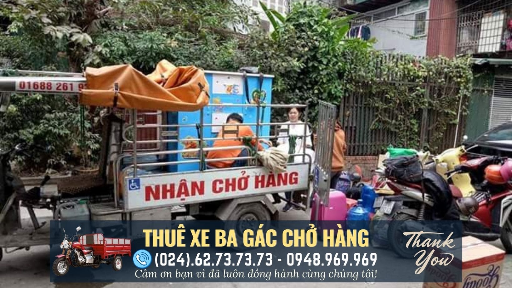 xe ba gác chở hàng